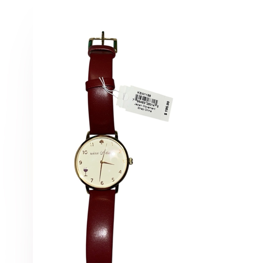 Kate Spade Metro Stainless Steel Leather Wine and Dine Watch - Picture 5 of 5